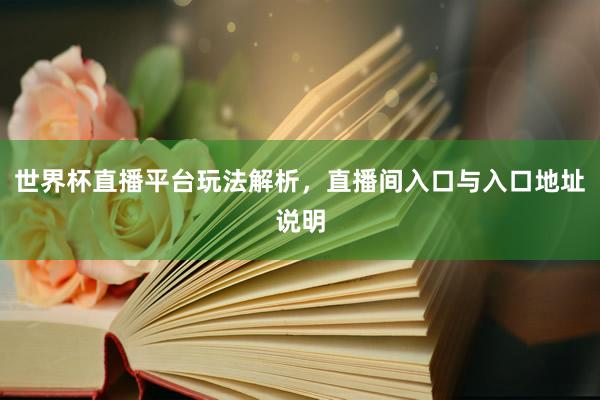 世界杯直播平台玩法解析，直播间入口与入口地址说明