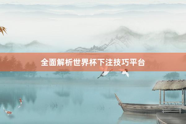 全面解析世界杯下注技巧平台